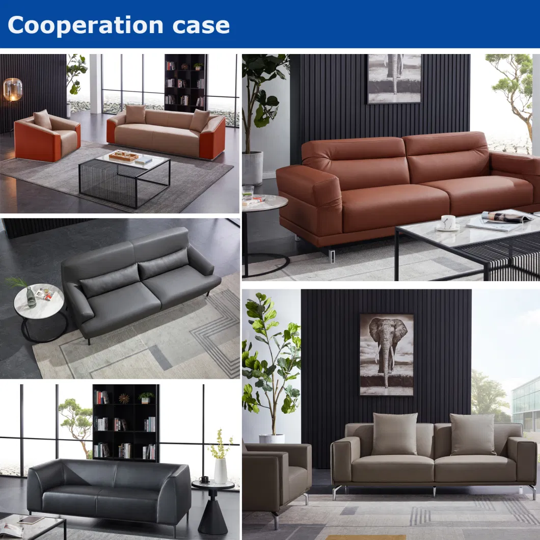 Zode Fabric PU Leahter L Shaped Sofa Set Furniture Living Room Sofa Leather Office Sofa Set